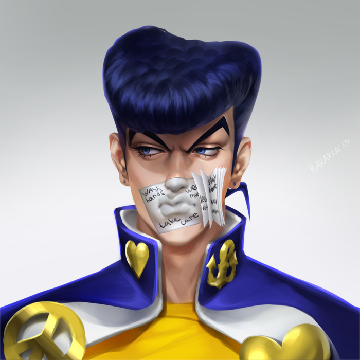 higashikata josuke (jojo no kimyou na bouken and 1 more) drawn by rakavka