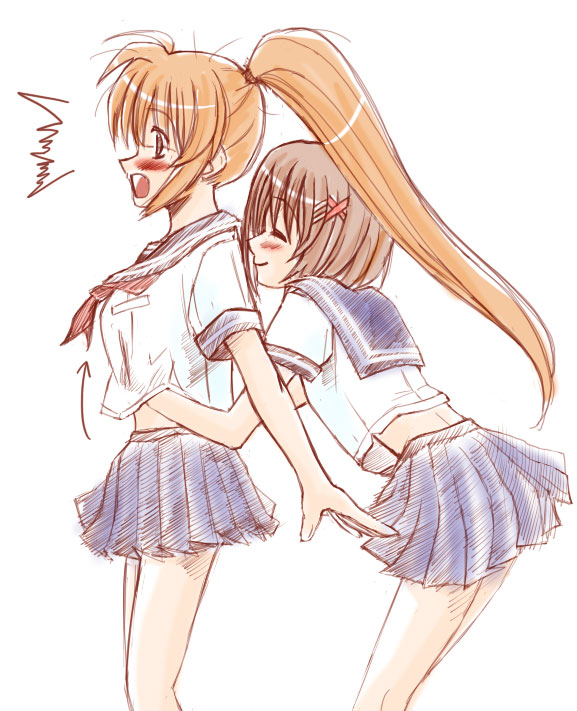 takamachi nanoha and yagami hayate (lyrical nanoha and 3 more)