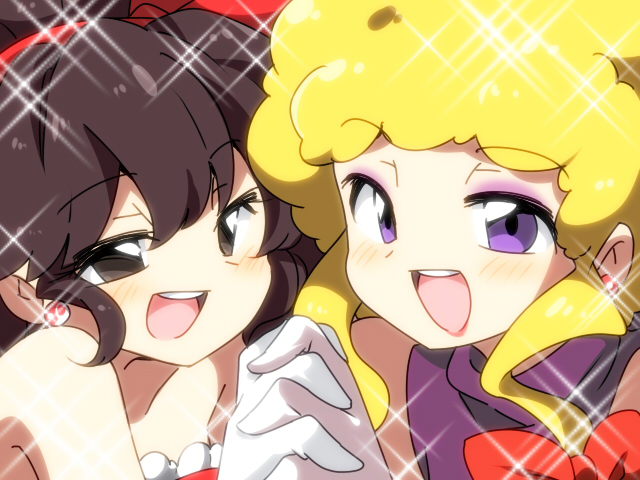 hakurei reimu and yakumo yukari (touhou and 1 more) drawn by eromame