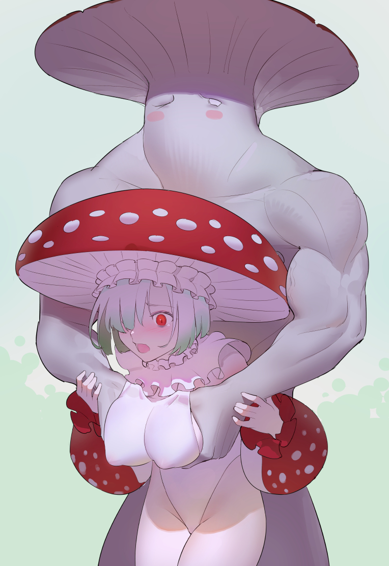 mushroom parent and mushroom girl (original and 2 more) drawn by timbougami