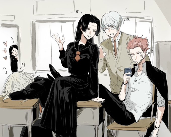ryoumen sukuna, kenjaku, uraume, yorozu, and tengen (jujutsu kaisen) drawn by fallsoki