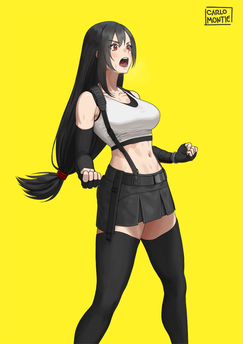 tifa lockhart (final fantasy and 2 more) drawn by carlo_montie