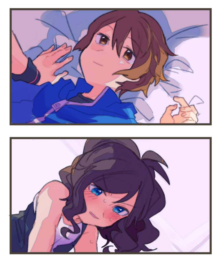 hilda and hilbert (pokemon and 1 more) drawn by toume
