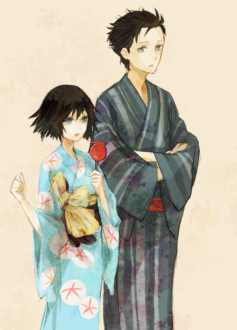 okabe rintarou and shiina mayuri (steins;gate) drawn by kuromu_(kaeru)