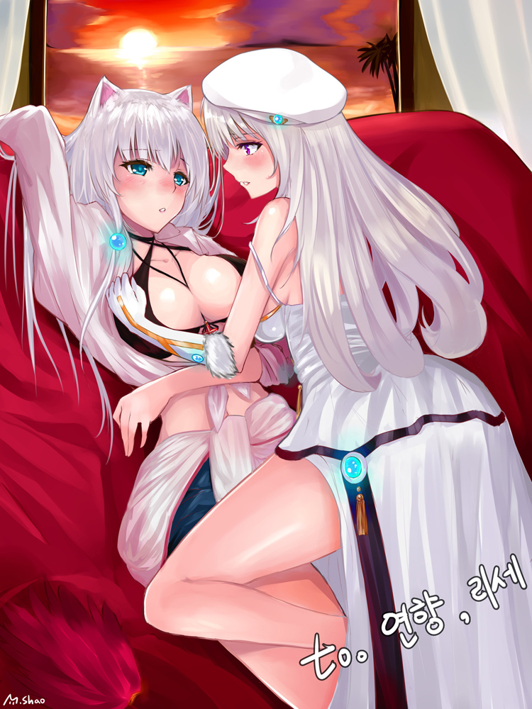 female gunner and female slayer (dungeon and fighter) drawn by shaojiang