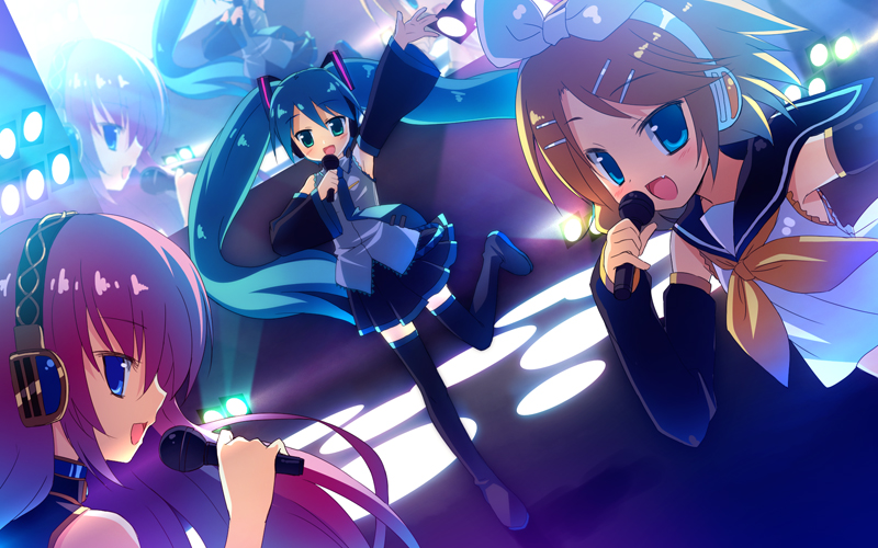 hatsune miku, kagamine rin, and megurine luka (vocaloid) drawn by meito_(maze)