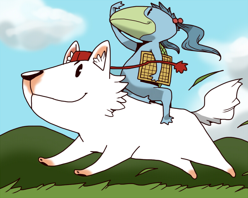 inubashiri momiji and kawashiro nitori (touhou) drawn by onikobe_rin