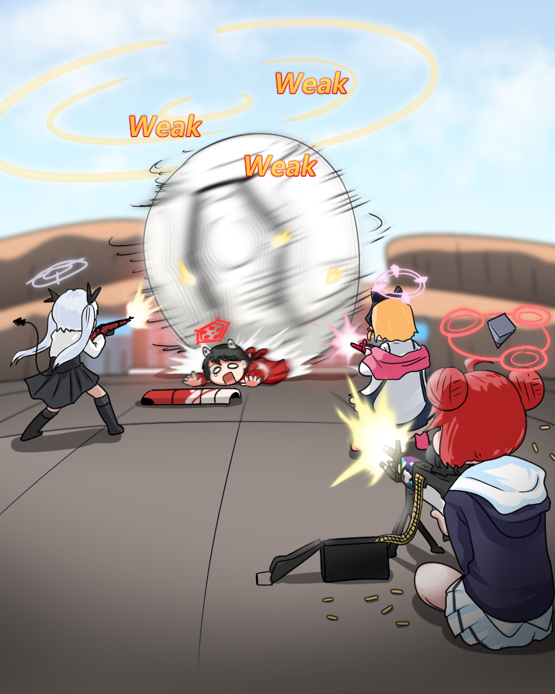 momoi, iori, tsubaki, maki, and chesed (blue archive) drawn by c/h