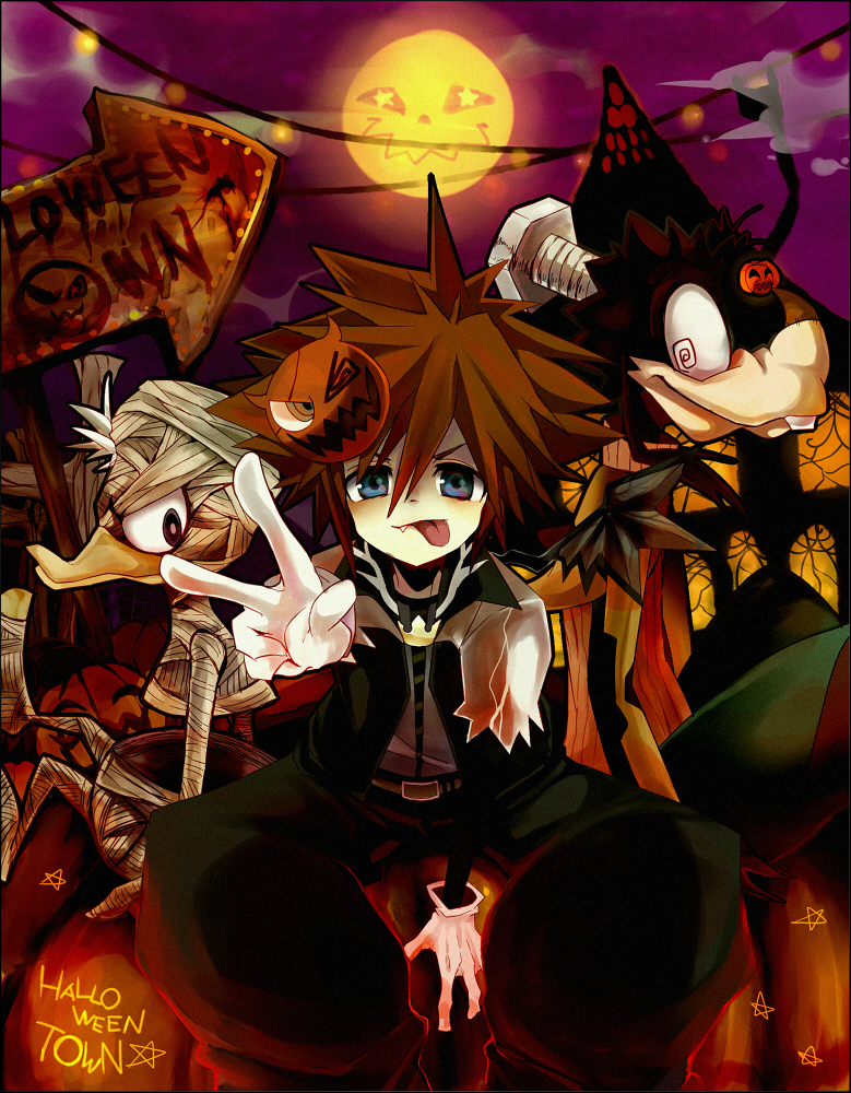 donald duck, goofy, and sora (kingdom hearts and 3 more) drawn by pinko_(inazume-panko)