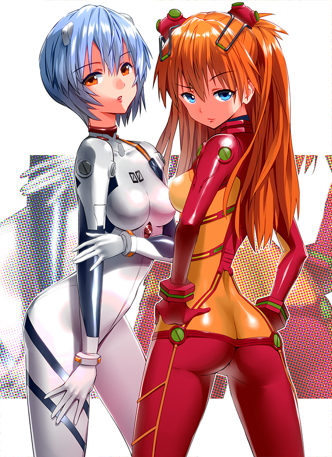 souryuu asuka langley and ayanami rei (neon genesis evangelion and 1 more) drawn by sonsoso