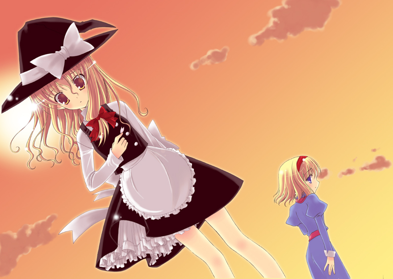 kirisame marisa and alice margatroid (touhou) drawn by futaba_miwa