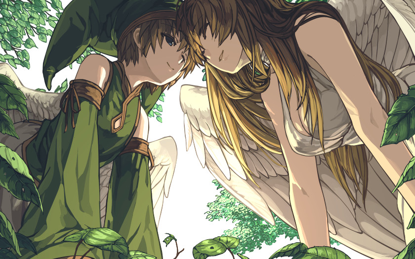 kumiromi of harvest and ehekatl of luck (elona) drawn by harusame_(rueken)