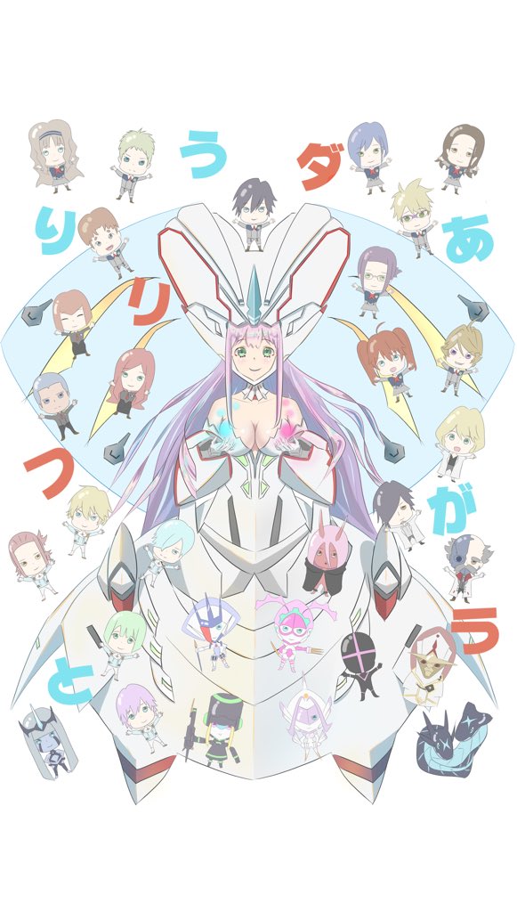 zero two, hiro, ichigo, strelizia, kokoro, and 24 more (darling in the franxx) drawn by yskfactorys