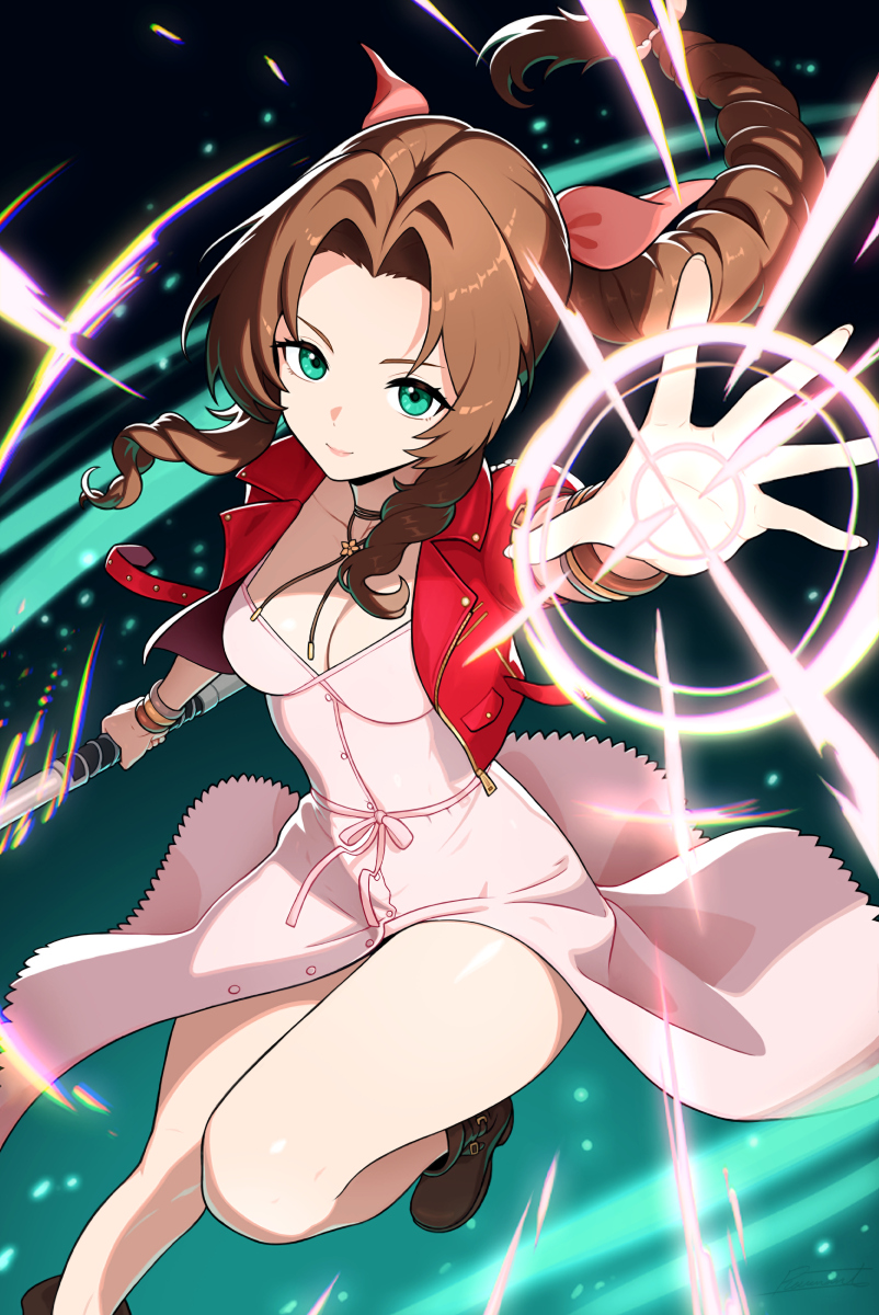 aerith gainsborough (final fantasy and 2 more) drawn by revenantart