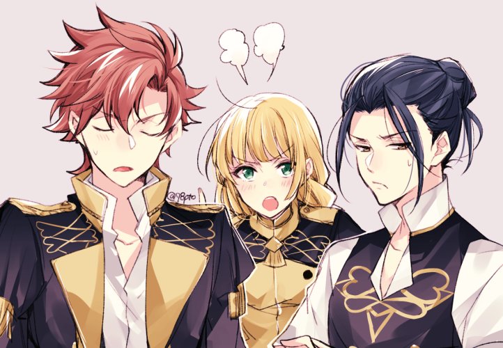 ingrid brandl galatea, sylvain jose gautier, and felix hugo fraldarius (fire emblem and 1 more) drawn by naho_(pi988y)