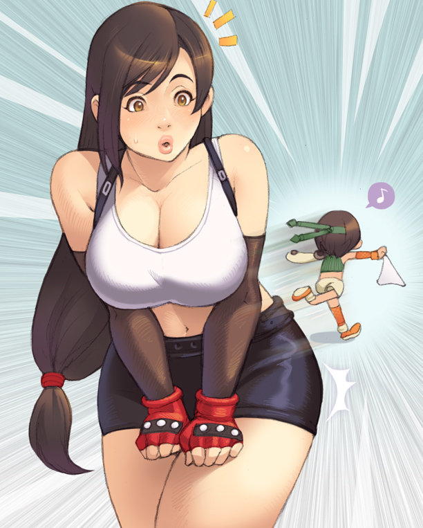 tifa lockhart and yuffie kisaragi (final fantasy and 1 more) drawn by maou_alba