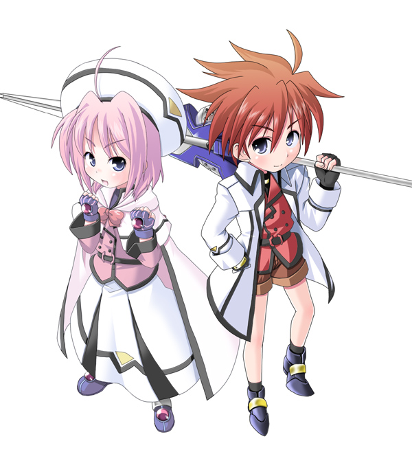 caro ru lushe, erio mondial, kerykeion, and strada (lyrical nanoha and 1 more) drawn by aiai