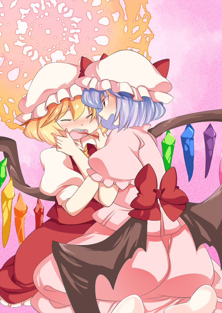 remilia scarlet and flandre scarlet (touhou) drawn by hammer_(sunset_beach)