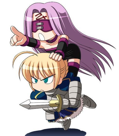 artoria pendragon, saber, and medusa (fate and 1 more) drawn by kishi_nisen