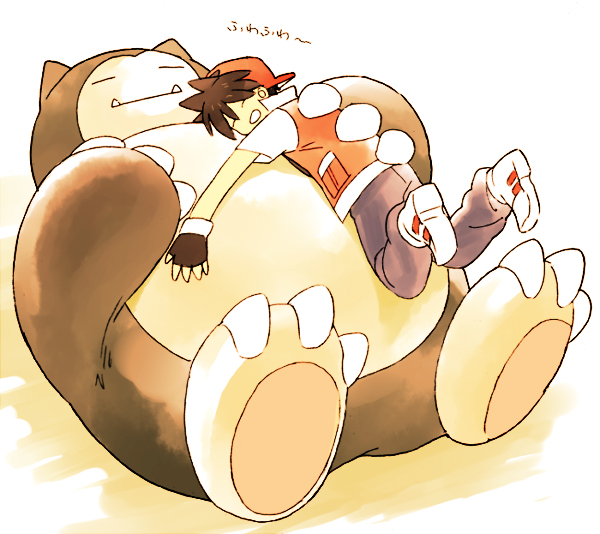 red and snorlax (pokemon and 1 more) drawn by glucose