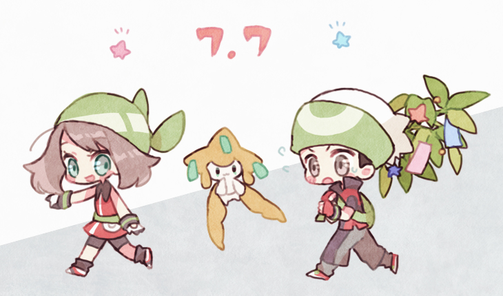 may, brendan, and jirachi (pokemon and 2 more) drawn by mgomurainu