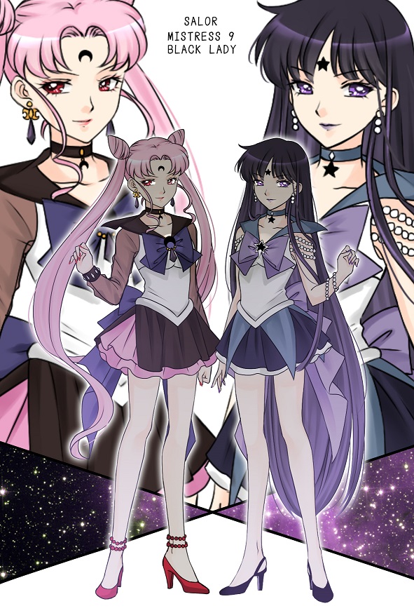 chibi usa, tomoe hotaru, black lady, and mistress 9 (bishoujo senshi sailor moon and 2 more) drawn by koya
