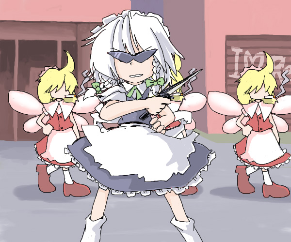 izayoi sakuya and fairy maid (touhou) drawn by 216