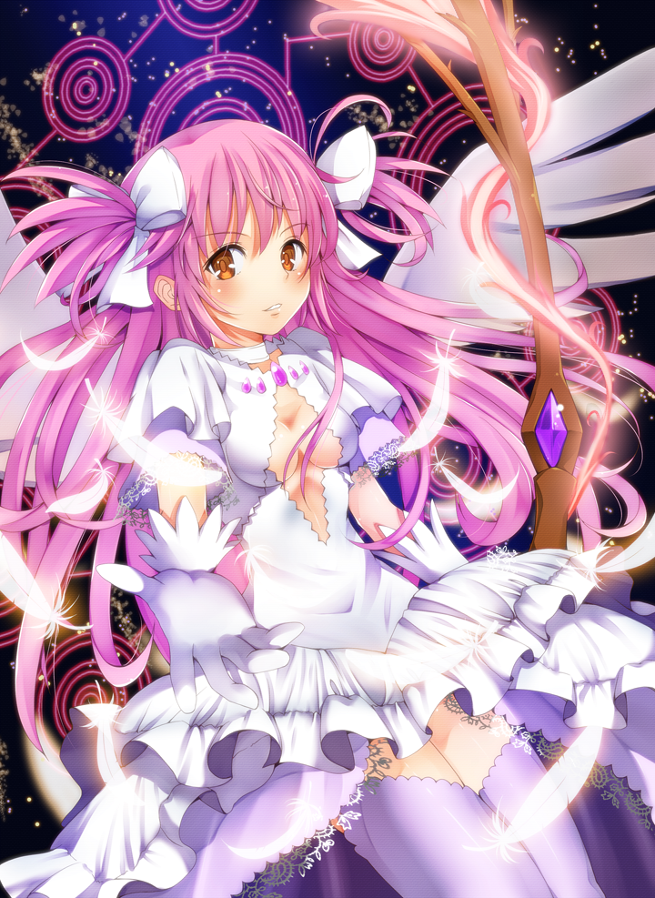 kaname madoka and ultimate madoka (mahou shoujo madoka magica) drawn by amayofuu