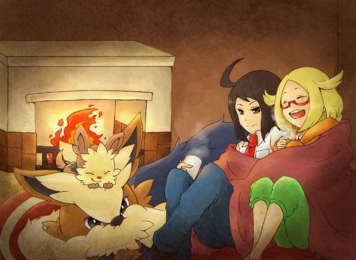 bianca, cheren, lillipup, and stoutland (pokemon and 1 more) drawn by mirai_(rs-729201204113-lg)