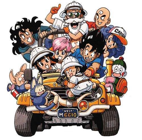 son goku, bulma, son gohan, chi-chi, kuririn, and 7 more (dragon ball and 1 more) drawn by toriyama_akira