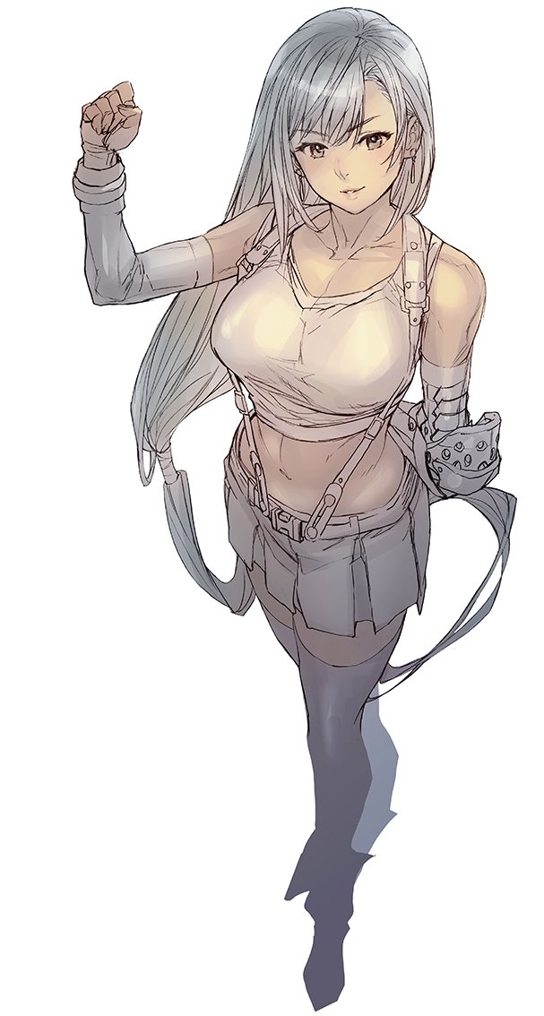 tifa lockhart (final fantasy and 2 more) drawn by maeshima_shigeki