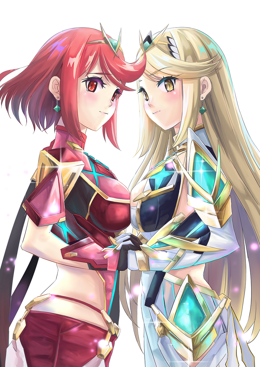 pyra and mythra (xenoblade chronicles and 1 more) drawn by yamagami_mozuku