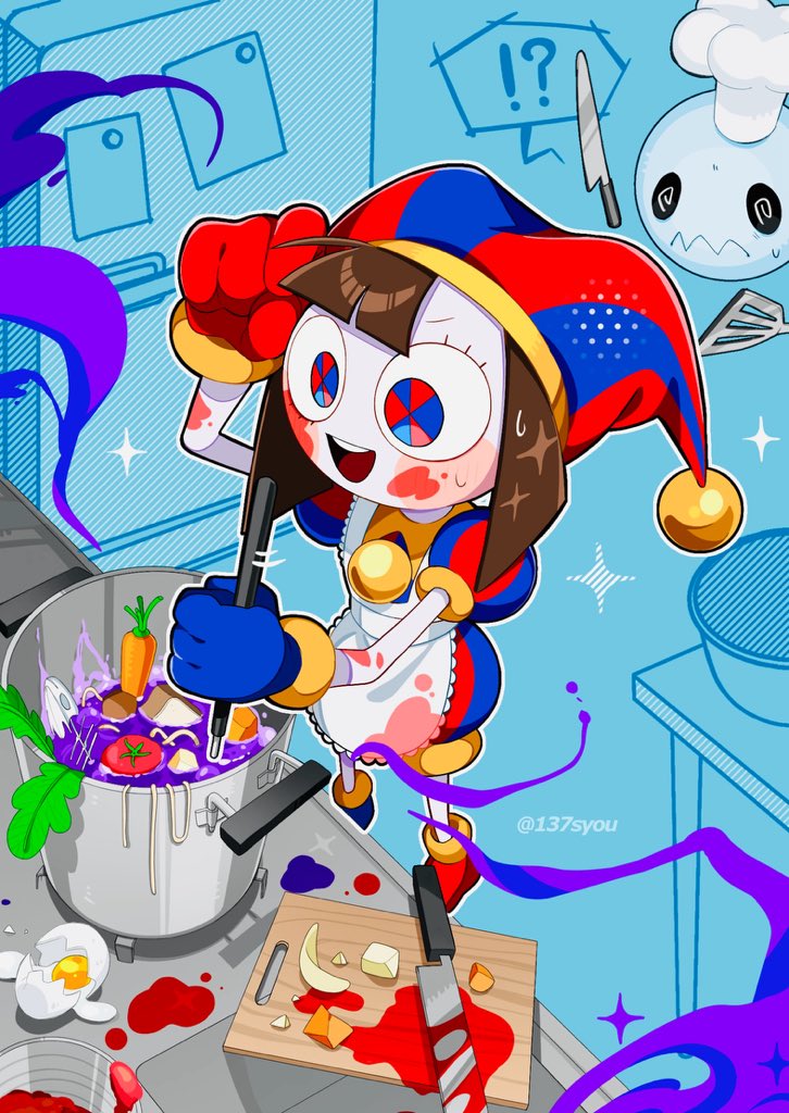 pomni and bubble (the amazing digital circus) drawn by 137syou