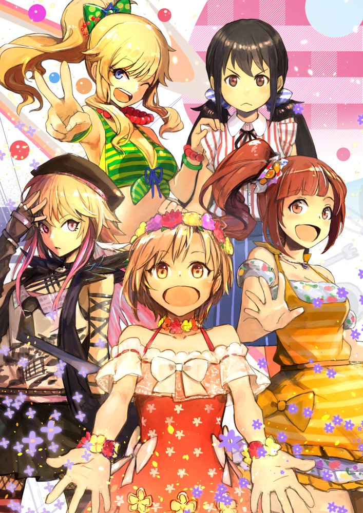 ohtsuki yui, ninomiya asuka, igarashi kyoko, aiba yumi, and nakano yuka (idolmaster and 1 more) drawn by holysnow