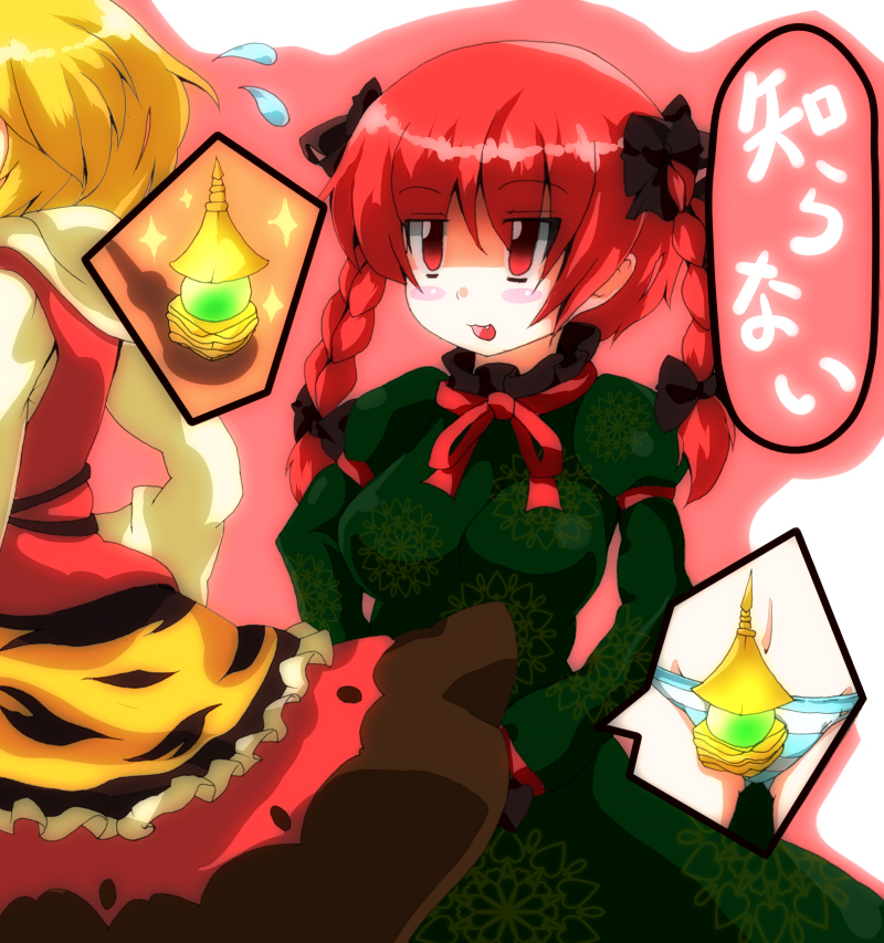 kaenbyou rin and toramaru shou (touhou) drawn by bajiru