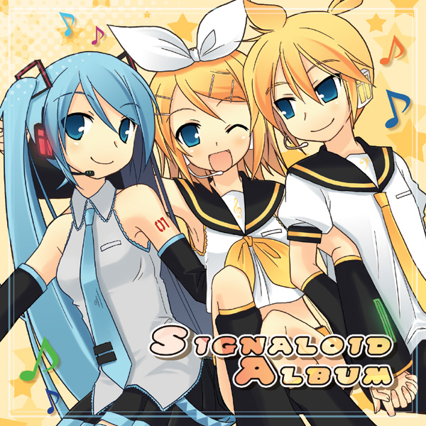 hatsune miku, kagamine rin, and kagamine len (vocaloid) drawn by tamura_hiro