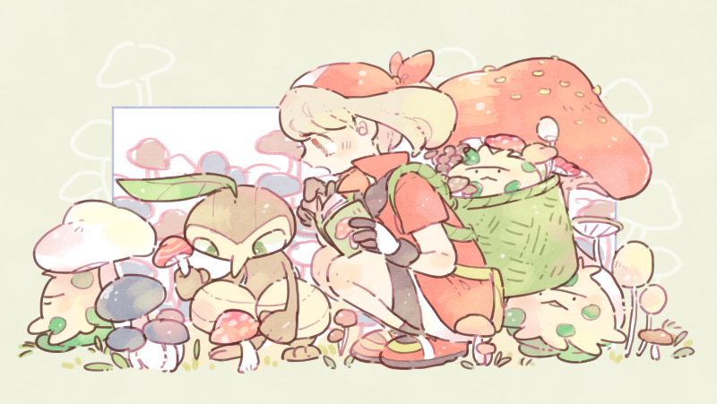 may, shroomish, and nuzleaf (pokemon and 1 more) drawn by katiko