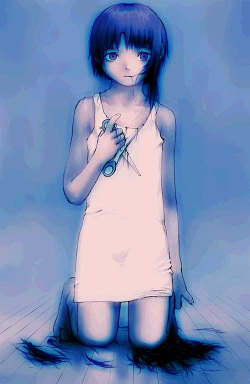 iwakura lain (serial experiments lain) drawn by abe_yoshitoshi