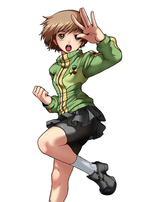satonaka chie (persona and 1 more) drawn by caryo and tabigarasu