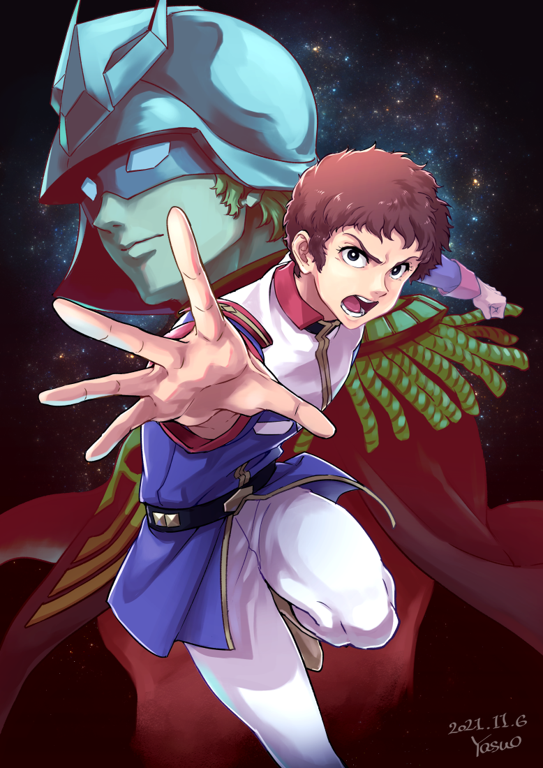 char aznable and amuro ray (gundam and 5 more) drawn by yasuo_(chisyu0204)
