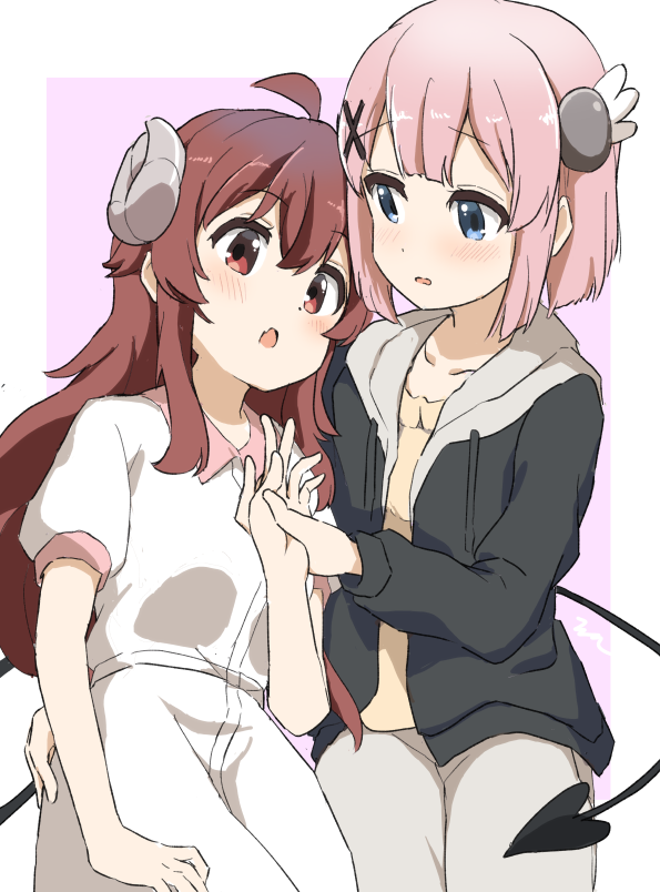 yoshida yuuko and chiyoda momo (machikado mazoku) drawn by aayh