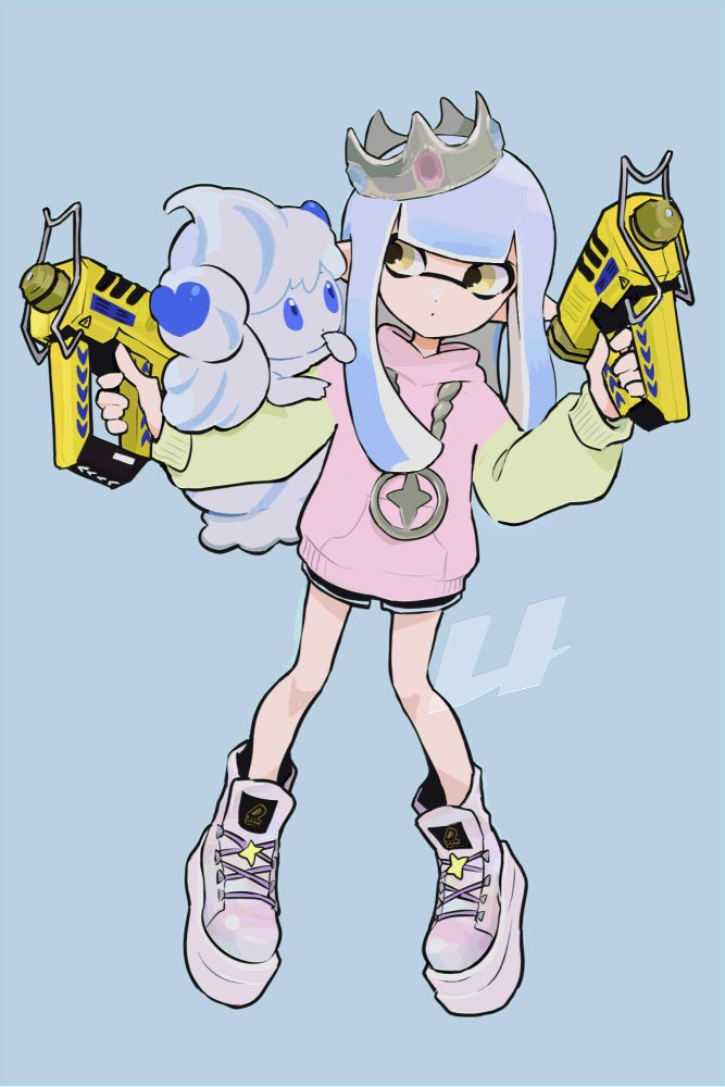 inkling player character, inkling girl, and alcremie (pokemon and 1 more) drawn by imaikuy0