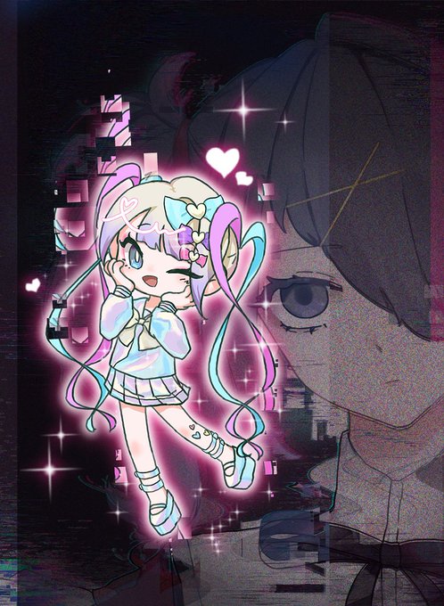 chouzetsusaikawa tenshi-chan and ame-chan (needy girl overdose) drawn by megi_(megi_is_there)