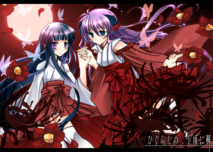 furude rika and hanyuu (higurashi no naku koro ni) drawn by sakayaki_(burning_soul)