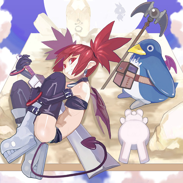 etna, prinny, pleinair, and usagi-san (original and 1 more) drawn by yuuki_(irodo_rhythm)