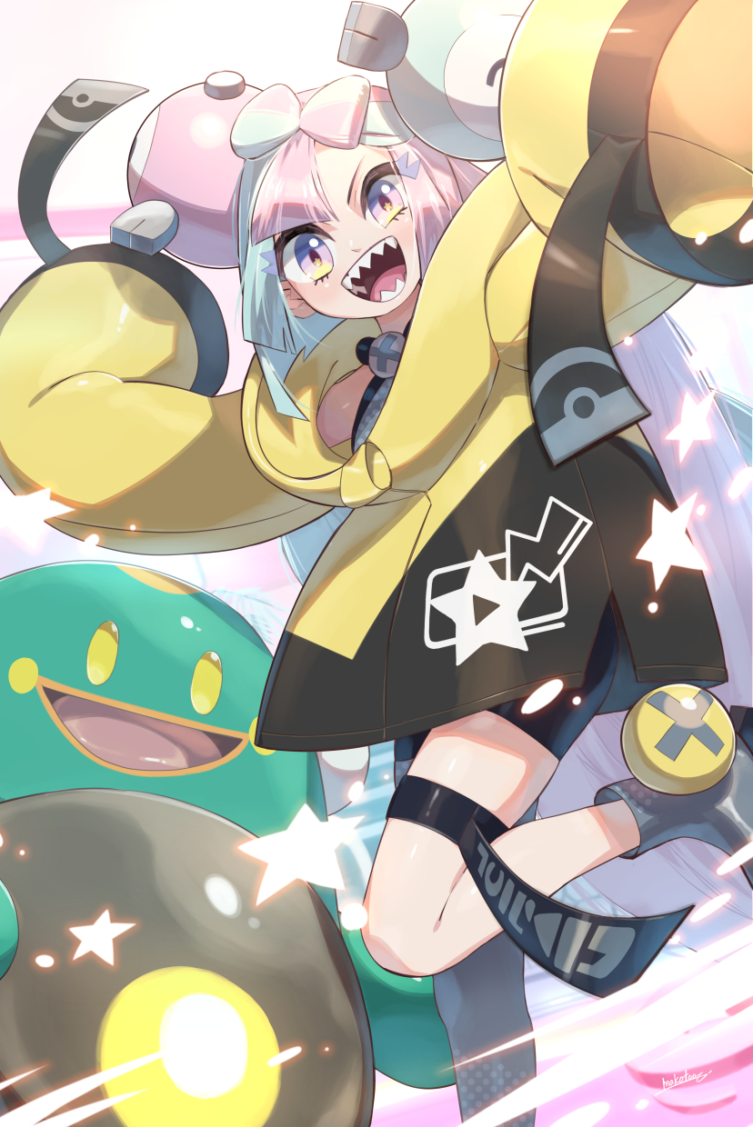 iono and bellibolt (pokemon and 1 more) drawn by makoto_ikemu