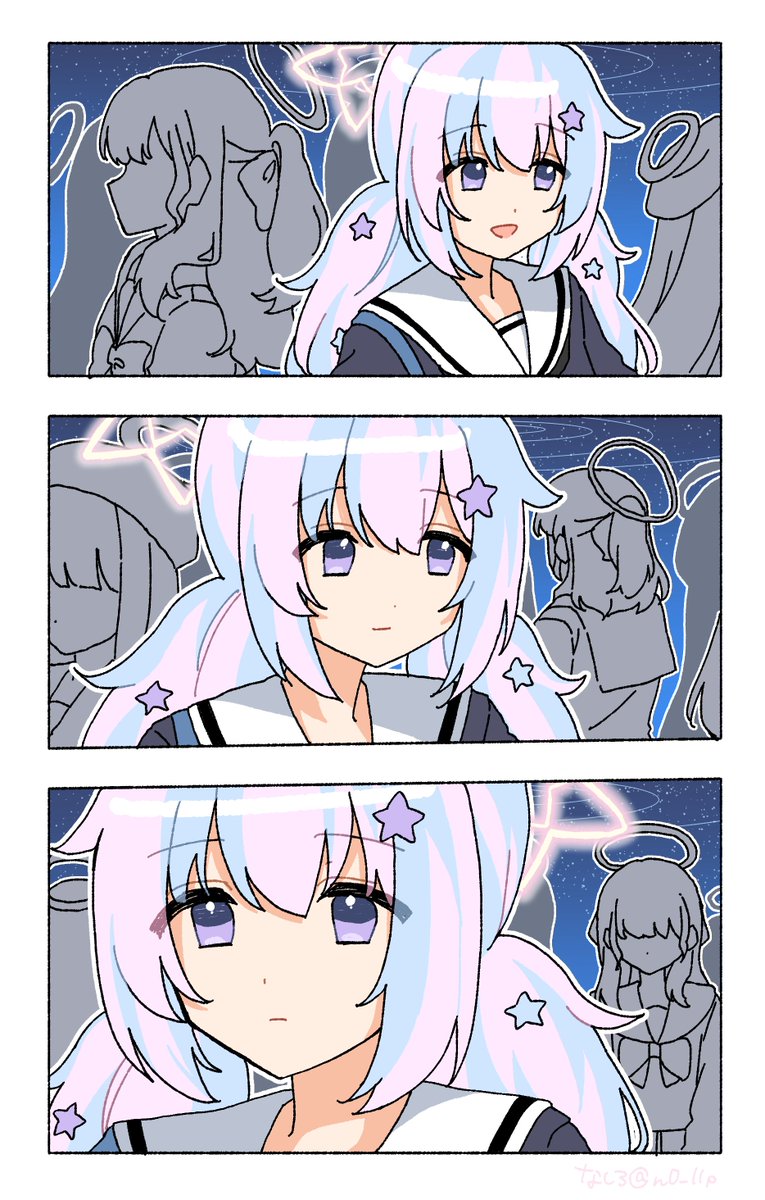 justice task force member, reisa, and trinity student (blue archive) drawn by n0_llp