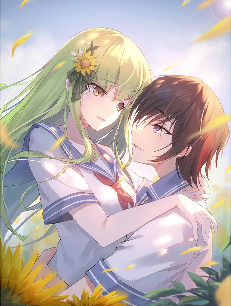 c.c. and lelouch vi britannia (code geass) drawn by aoba_aratame_ni