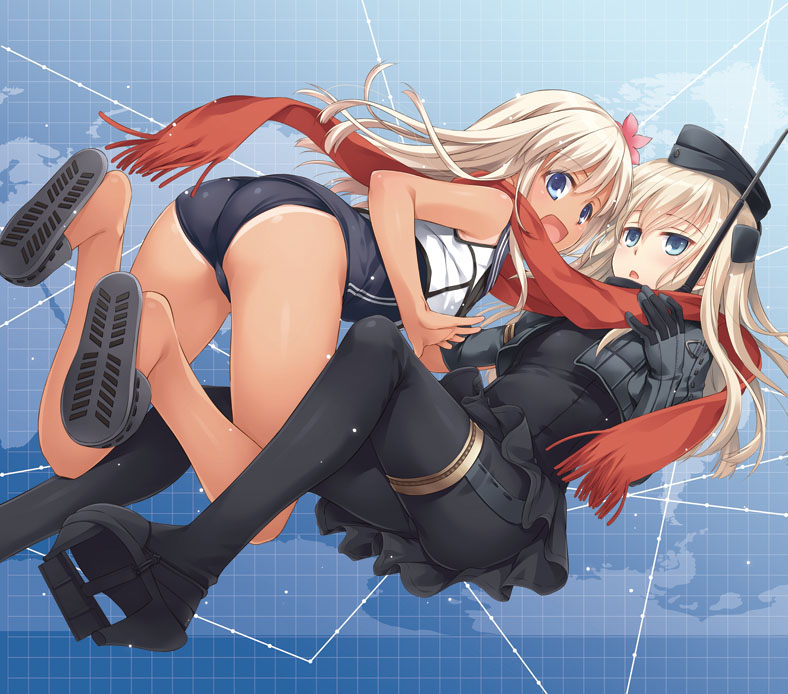 ro-500 and u-511 (kantai collection) drawn by nakajima_yuka