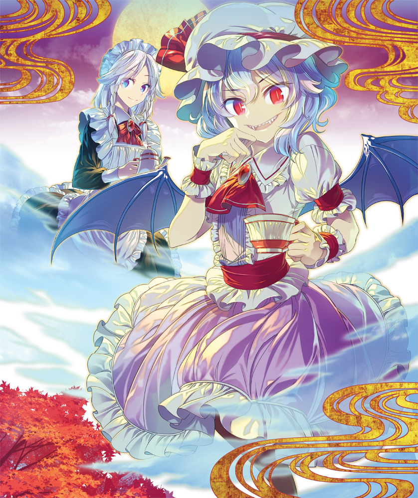 remilia scarlet and izayoi sakuya (touhou) drawn by zounose